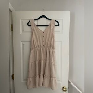 Lucky Brand Cream Button-Front Mini Dress